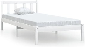 810068 vidaXL Рамка за легло, бяла, бор масив, 90x200 cм
