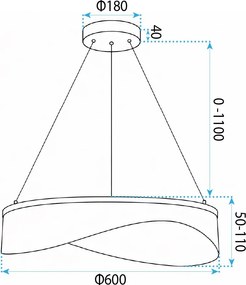 ВИСЯЩА ТАВАННА ЛАМПА G145-CP 60 GOLD