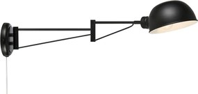 Черна стенна лампа Portland – Markslöjd