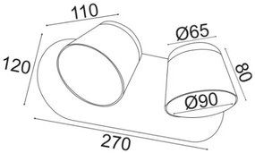 стенна лампа LED Lucido 2лампа-Leuko
