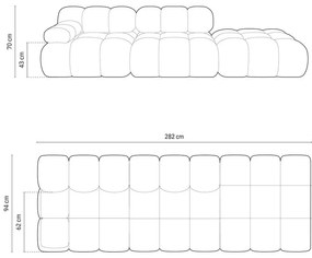Бежов модулен диван от прежда с примки от букле 288 cm Bellis – Micadoni