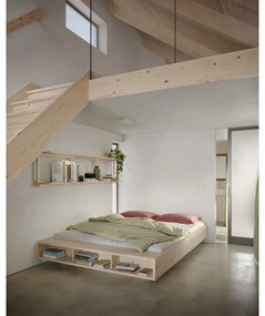 Двойно легло от масивен бор с включена подматрачна рамка в естествен цвят 140x200 cm Merge – Karup Design