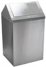 Horerano - Иноксов кош за отпадъци квадратен с люлеещ капак 80л 30x35xh90см (4508.3089S.430.80)