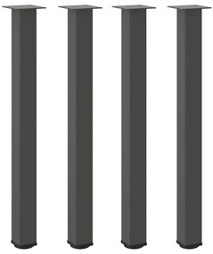 4012474 vidaXL Крака за бар маса, 4 бр., антрацит, 90-92 см, стомана