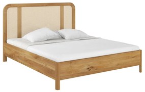 Двойно легло от дъбова дървесина 160x200 см в естествен цвят Harmark - Skandica
