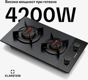 Klarstein Газов плот Goldflame Nano, 2 месингови горелки, Нано покритие, LPG/природен газ