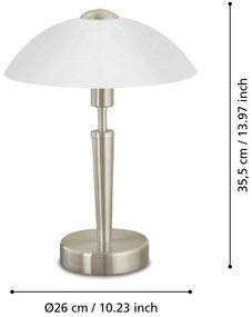 Сива затъмняваща се настолна лампа със стъклен абажур (височина 35 cm) SOLO 1 – EGLO