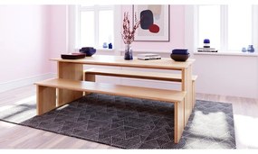 Маса за хранене с дъбов плот 90x160 cm Stripe - Woodman