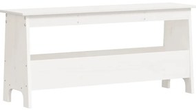 837383 vidaXL Пейка за антре, бяла, 100x28x45 см, борово дърво масив