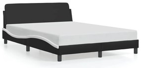 373163 vidaXL Рамка за легло с табла, черно-бяла, 120x200 см, изкуствена кожа