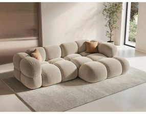 Бежов кадифен ъглов диван (десен ъгъл) Loretto – Cosmopolitan Design