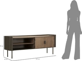 Кафява маса за телевизор от масивна ела 150x58 cm Toronto – Mauro Ferretti