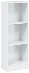 800834 vidaXL 3-етажна библиотека, бял гланц, 40x24x109 см, инженерно дърво