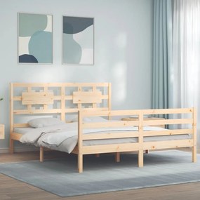 3194446 vidaXL Рамка за легло с табла 5FT King Size масивно дърво