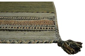 Зелено-кафяв памучен килим , 160 x 230 cm Antique Kilim - Webtappeti
