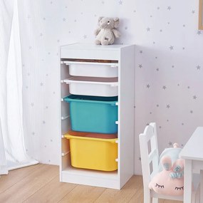 GINGER HOME Органайзер/етажерка с рафтове и 4 кутии WHITE