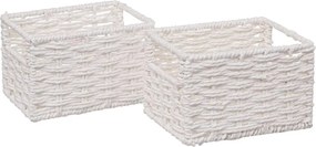 Комплект от 4 коша за съхранение 5five Costa, Хартия, Бели