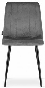 Комплект от 4 стола от сиво кадифе LAVA