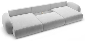 Светлосив кадифен сгъваем/с място за съхранение ъглов диван (U форма) Tonale – Cosmopolitan Design