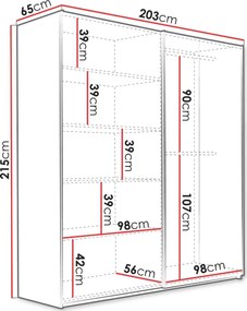 Гардероб Sintra 203 плъзгащ-Fusiko-Черно