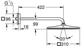 Квадрат Душ слушалка с рамо Grohe