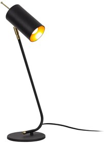 Настолна лампа с метален абажур в черно и златисто (височина 55 cm) Sivani – Opviq lights