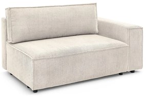 Кремав модул за диван от велур, десен ъгъл Nihad modular - Bobochic Paris