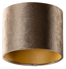 Кадифена абажура кафява със златно покритие 18/18/14