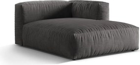 Сив кадифен модул за диван (десен ъгъл) Martina – Micadoni