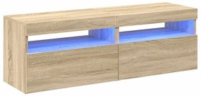 804416 vidaXL ТВ шкафове с LED осветление 2 бр дъб сонома 60x35x40 см