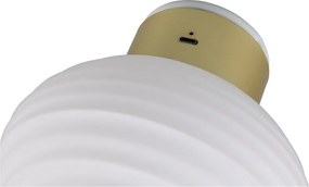 Бяла стъклена LED стенна лампа с USB ø 15,5 cm Earl – Reality