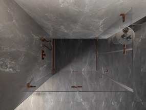 Mexen Lunar-F Duo сгъваема душ кабина 100 x 80 см, прозрачна, изчеткана мед - 836-100L-080P-65-00