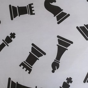 Черно-бяло единично памучно детско спално бельо 140x200 cm Chess – Jerry Fabrics