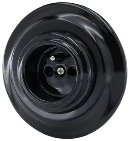 Bohemia-Design - Порцеланов ретро домашен контакт с рамка 250V/16A черен