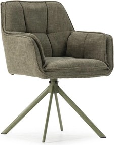 Зелени тапицирани трапезни столове в комплект 2 бр. Keiko – Marckeric