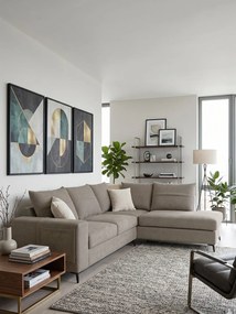 Ъглов диван Hannah-Сиво специално-Дясно