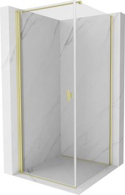 Mexen Mist-B ъглова душ кабина 90 x 90 см, прозрачна, златисто четкана - 8A2T-090-090-55-00