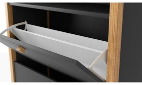 Тъмно сив шкаф за обувки с две чекмеджета Bode - Woodman