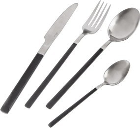 Черен/в сребрист цвят прибори за хранене от неръждаема стомана 24 бр. Skandi – Orion