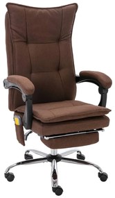 20374 vidaXL Масажен офис стол, кафяв, текстил