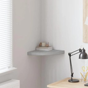 326642 vidaXL Стенен ъглов рафт, бетонно сиво, 35x35x3,8 см, МДФ