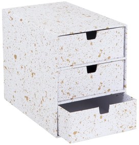 Кутия за чекмеджета с 3 чекмеджета в златисто и бяло Ingrid - Bigso Box of Sweden