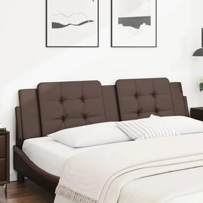 374875 vidaXL Мека табла за легло Zadar, кафява, 180 см, изкуствена кожа
