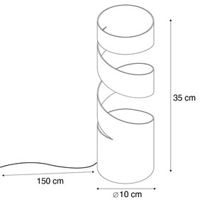 Moderne tafellamp taupe met goud - Stream