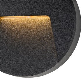 Комплект от 6 черни кръгли външни стенни лампи с LED IP65 - Gem