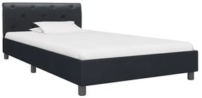 284876 vidaXL Рамка за легло, черна, изкуствена кожа, 90x200 cм