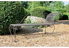 Черно-тъмнокафява метална градинска пейка Lamington – Garden Pleasure