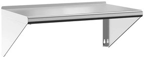 30274 vidaXL Стенен рафт, 75x45x31 см, сребрист, неръждаема стомана