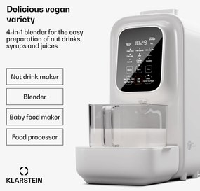 Klarstein Loire 4 в 1, уред за приготвяне на вегански напитки, 800/1200 W, 1200 ml, сензорно управление, подвижен резервоар за вода
