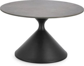 Черна кръгла масичка за кафе с плот от имитация на мрамор ø 70 cm Joona – Bizzotto